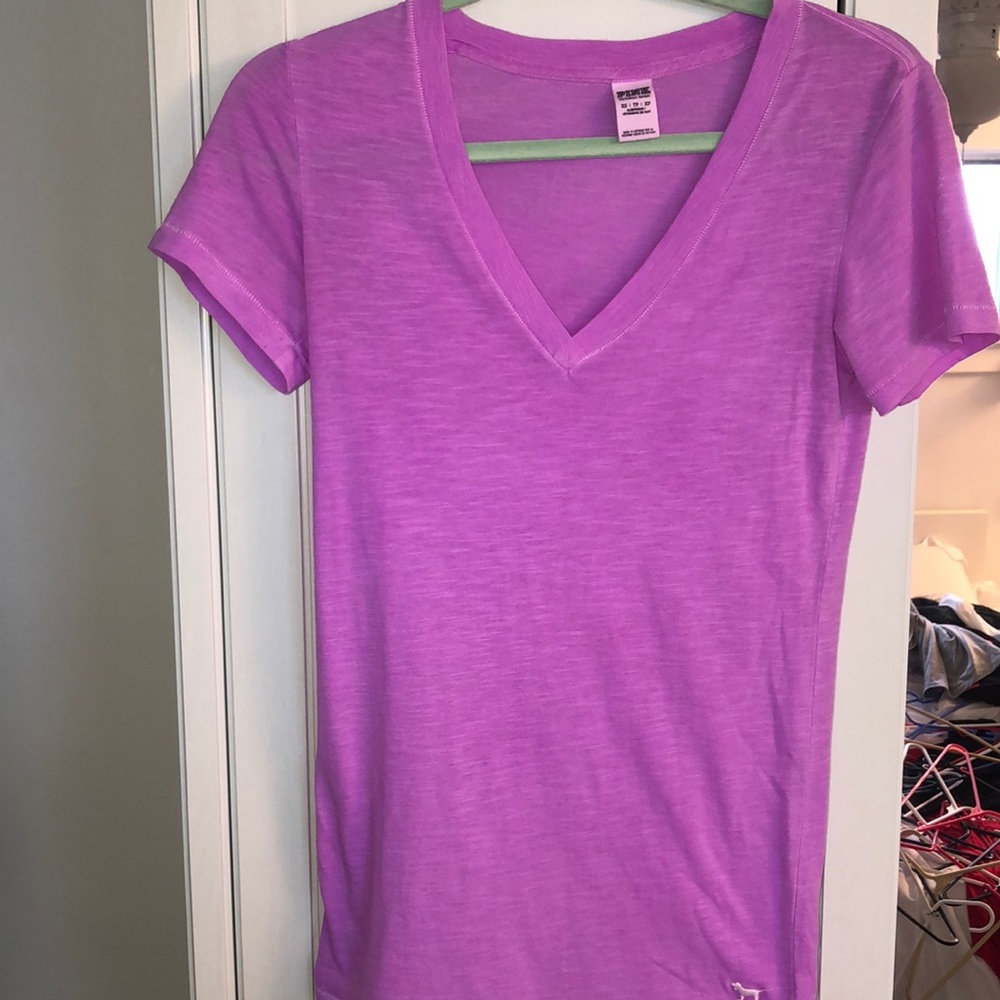 purple PINK v neck